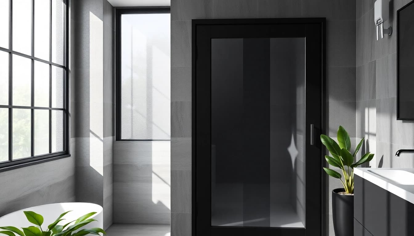 Transform your bathroom with a stylish black shower sliding door that epitomizes modern elegance.
