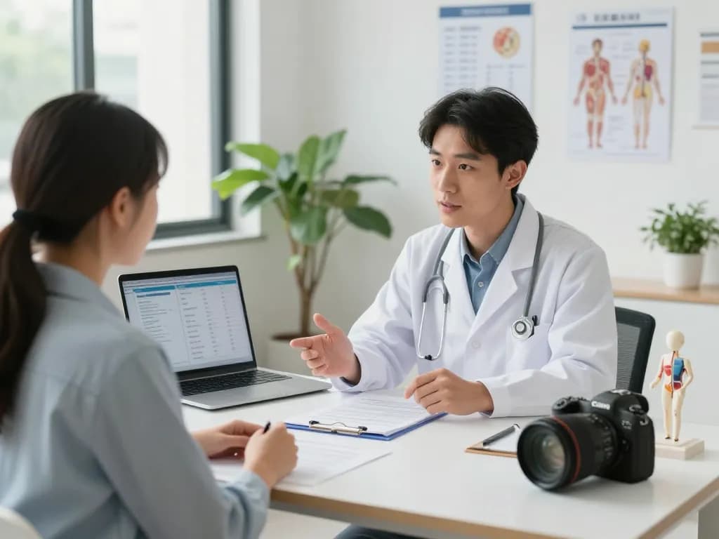 Consultation scene showcasing mb66 treatment options in a modern healthcare setting.