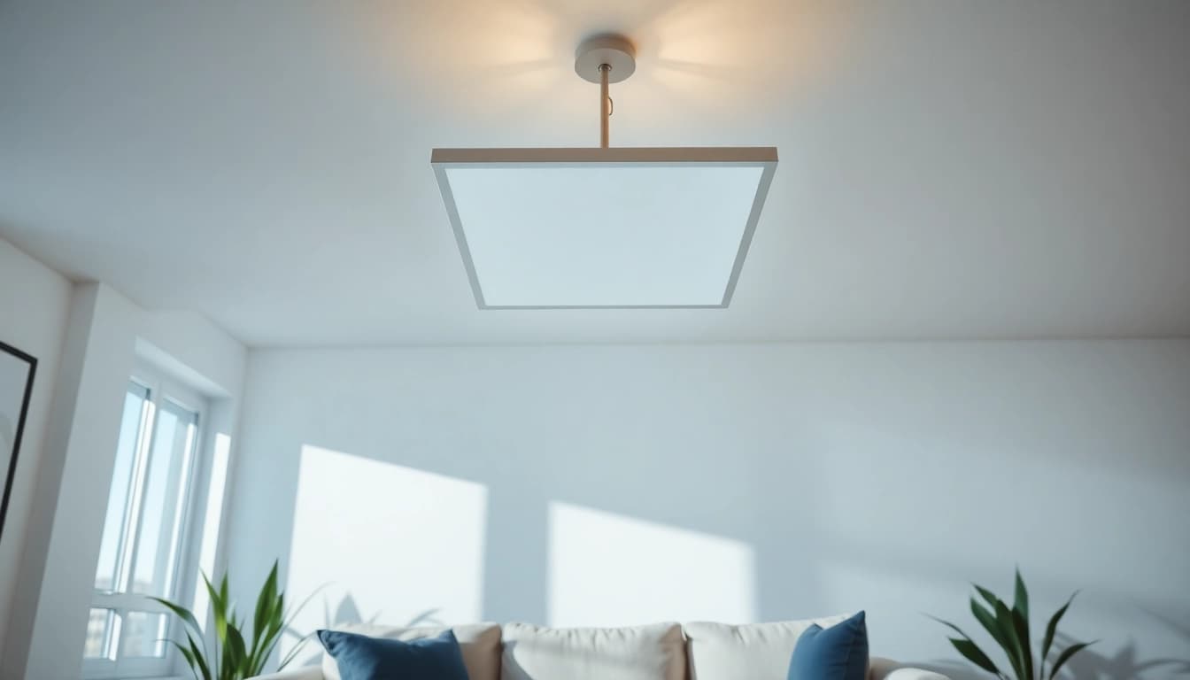 Illuminate your space beautifully with a stylish square light fixture in a modern setting.