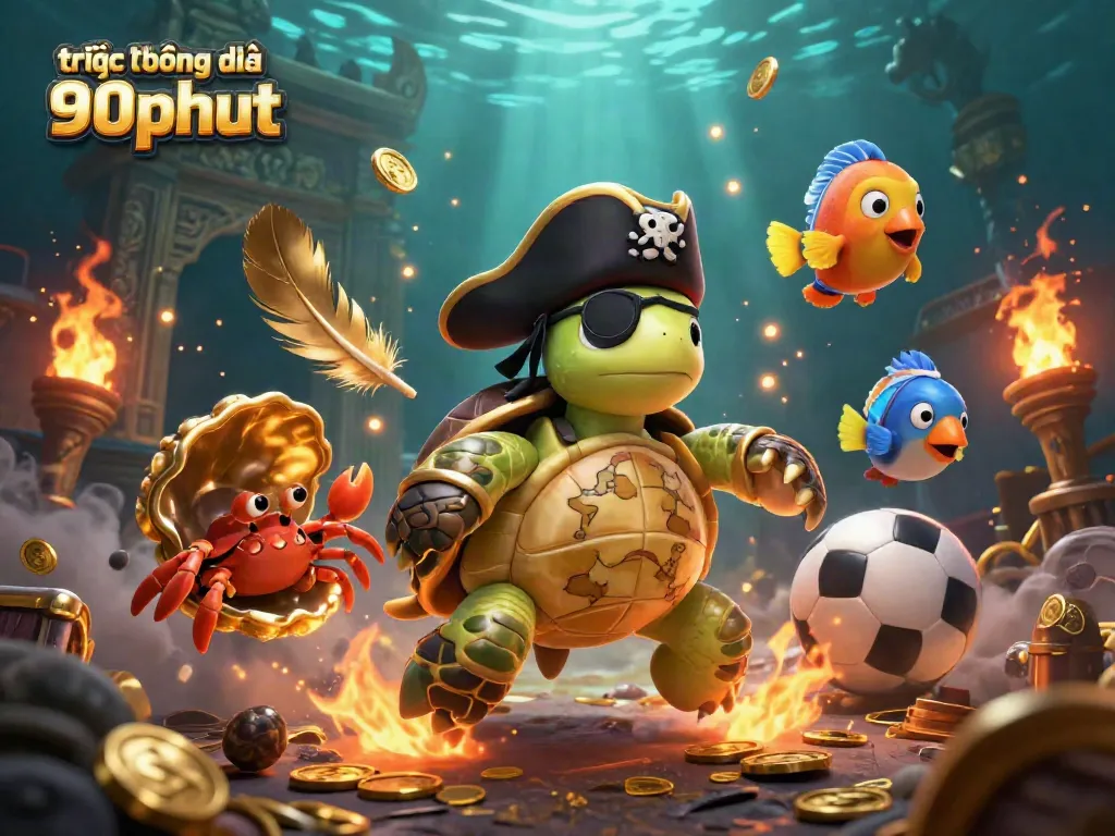 Experience thrilling sports betting with trực tiếp bóng đá 90phut in an engaging underwater scene featuring dynamic characters.
