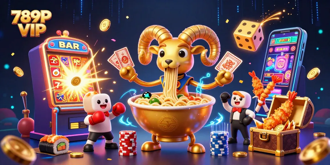 Experience thrilling gameplay at 789P VIP with a vibrant casino-themed illustration.