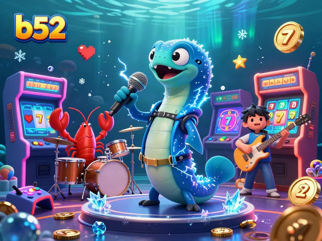 Experience the thrill of b52 casino gaming with dynamic characters and vibrant arcade elements.