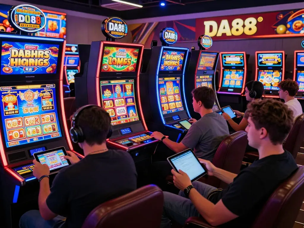 DA88 online gaming experience with players enjoying vibrant slot games.