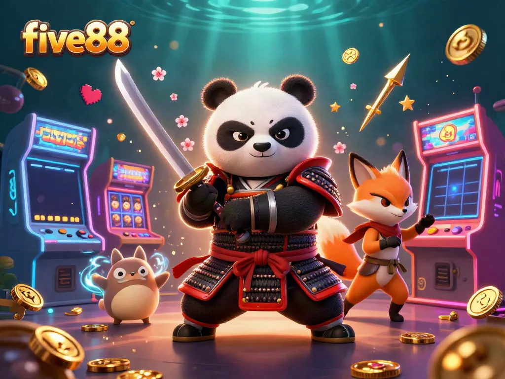 Experience thrilling gaming action at five88 with vibrant characters and dynamic casino elements.