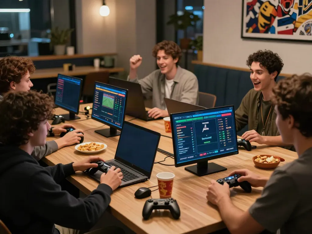 Engaged players enjoying a ku88 live betting experience in a modern gaming lounge.