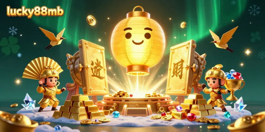 Experience the vibrant world of lucky88mb with a glowing lantern spirit and captivating casino visuals.