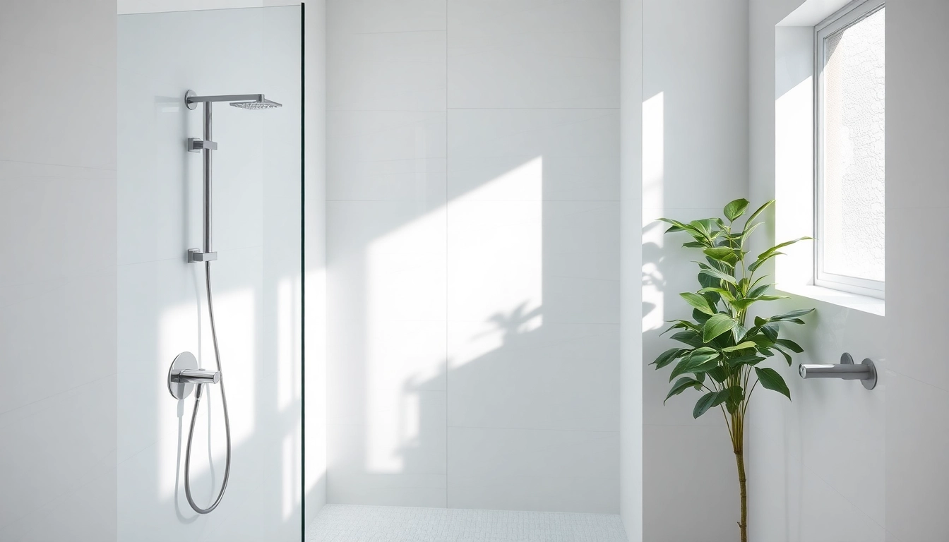 Explore elegant showers featuring sleek designs and serene atmosphere in a modern bathroom.