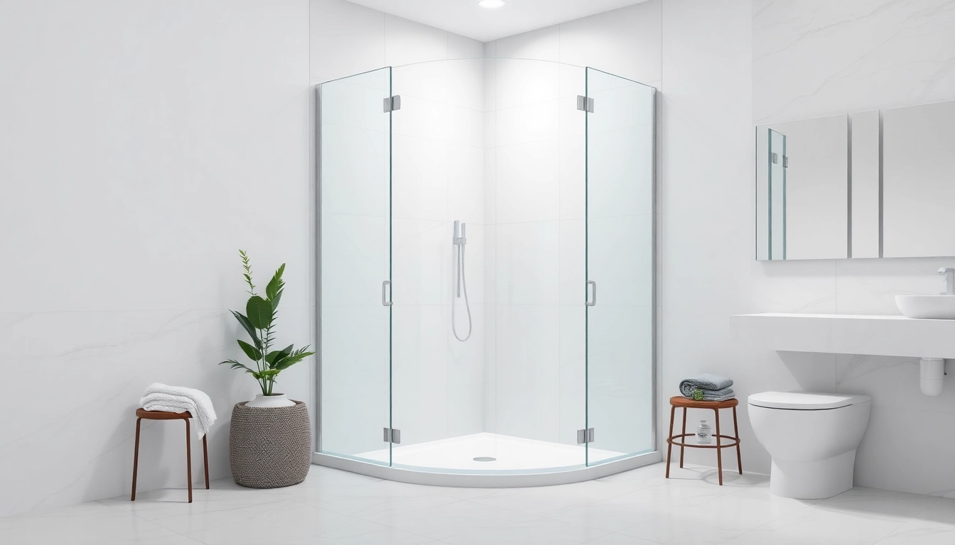 Moderne duschkabine 80x80 eckeinstieg in eleganter Badezimmerumgebung präsentieren