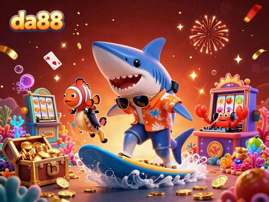 Engage in thrilling da88 casino adventures with colorful characters amidst golden treasures.