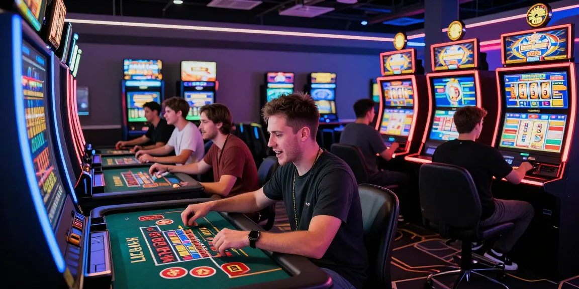Exciting gaming atmosphere at 79club with players engaged in live casino and slots.