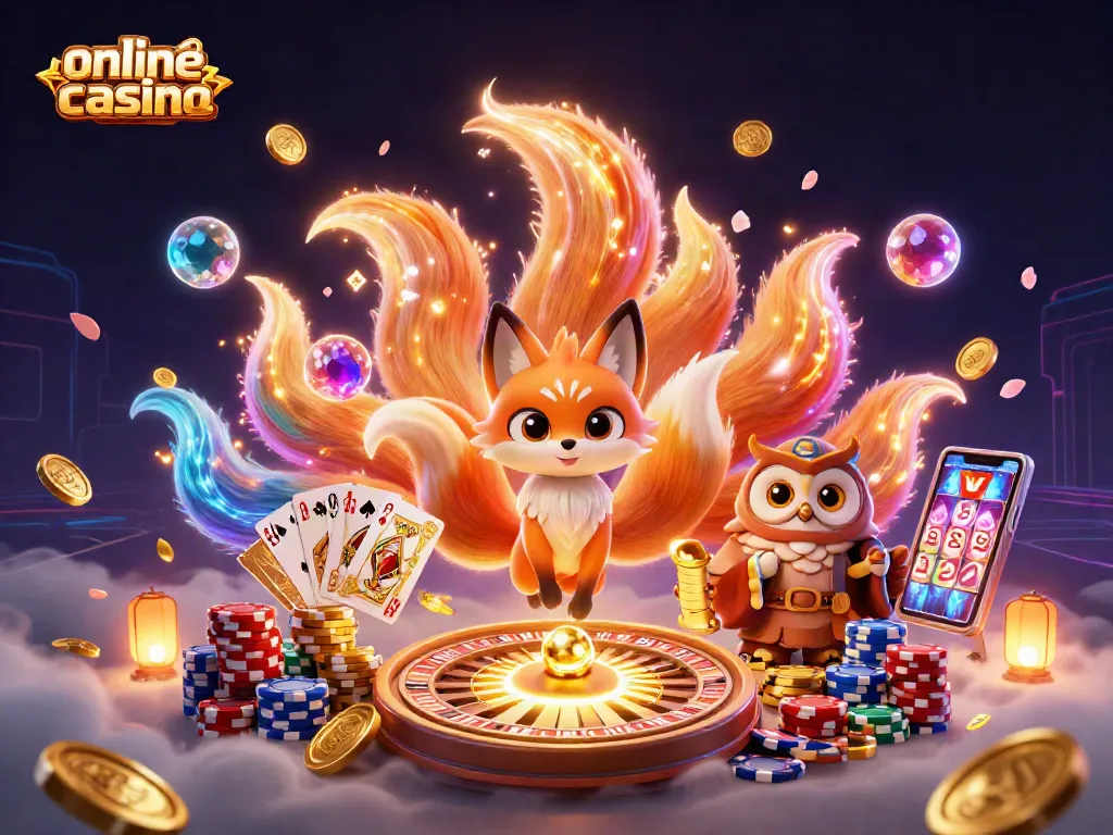 Experience thrilling online mobile casinos with vibrant spirit characters and dynamic casino elements.