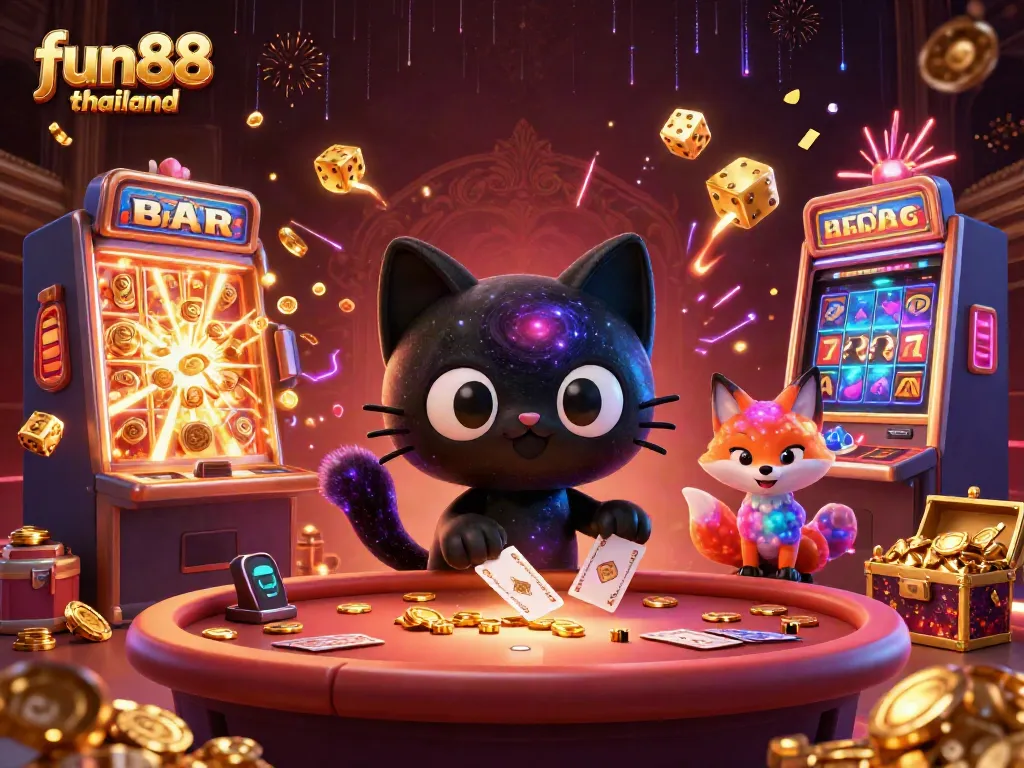 Experience the excitement of fun88 thailand with vibrant cosmic casino characters and action-filled elements.