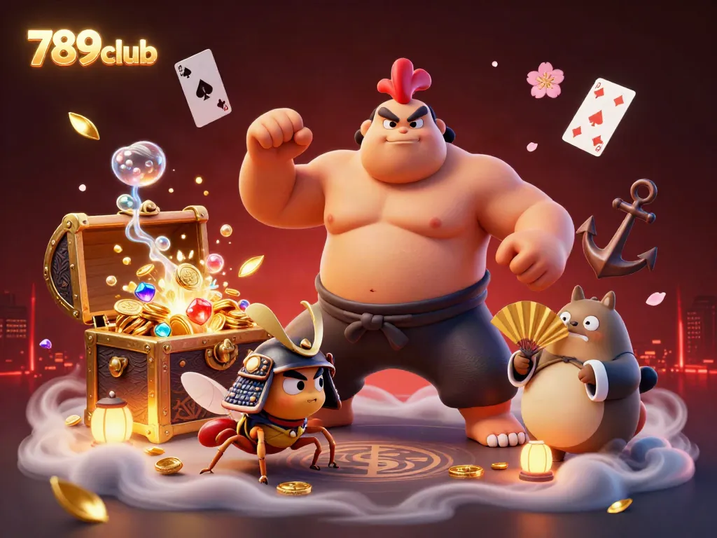 Join the action at 789club with a powerful sumo wrestler and exciting casino elements!