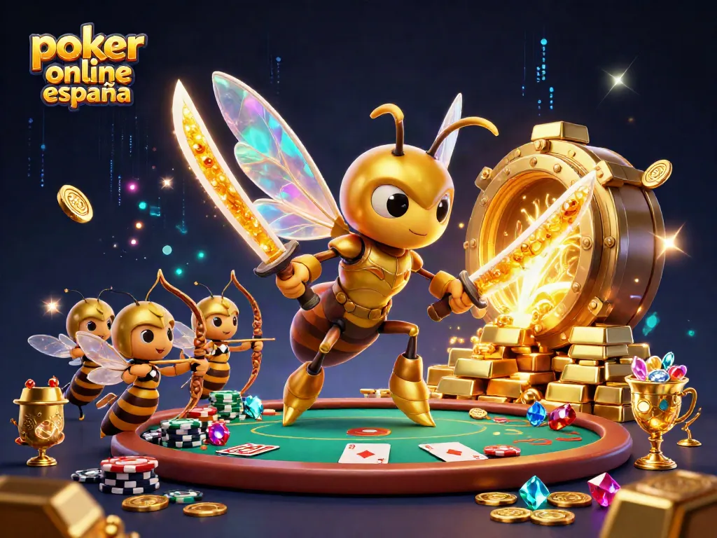 Disfruta del poker online en España con una ilustración del evento mostrando dinamismo y riqueza visual.