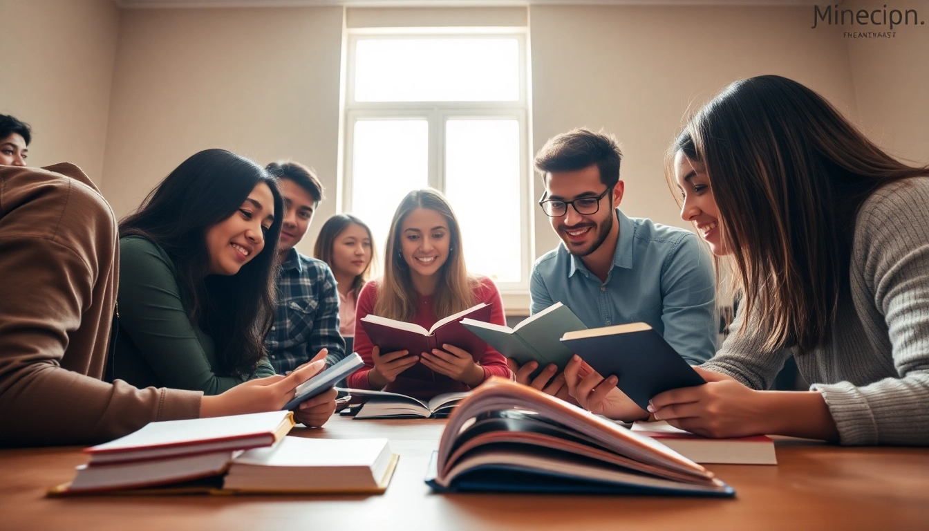 Enhance exam assistance with collaborative students in a bright, engaging classroom setting.