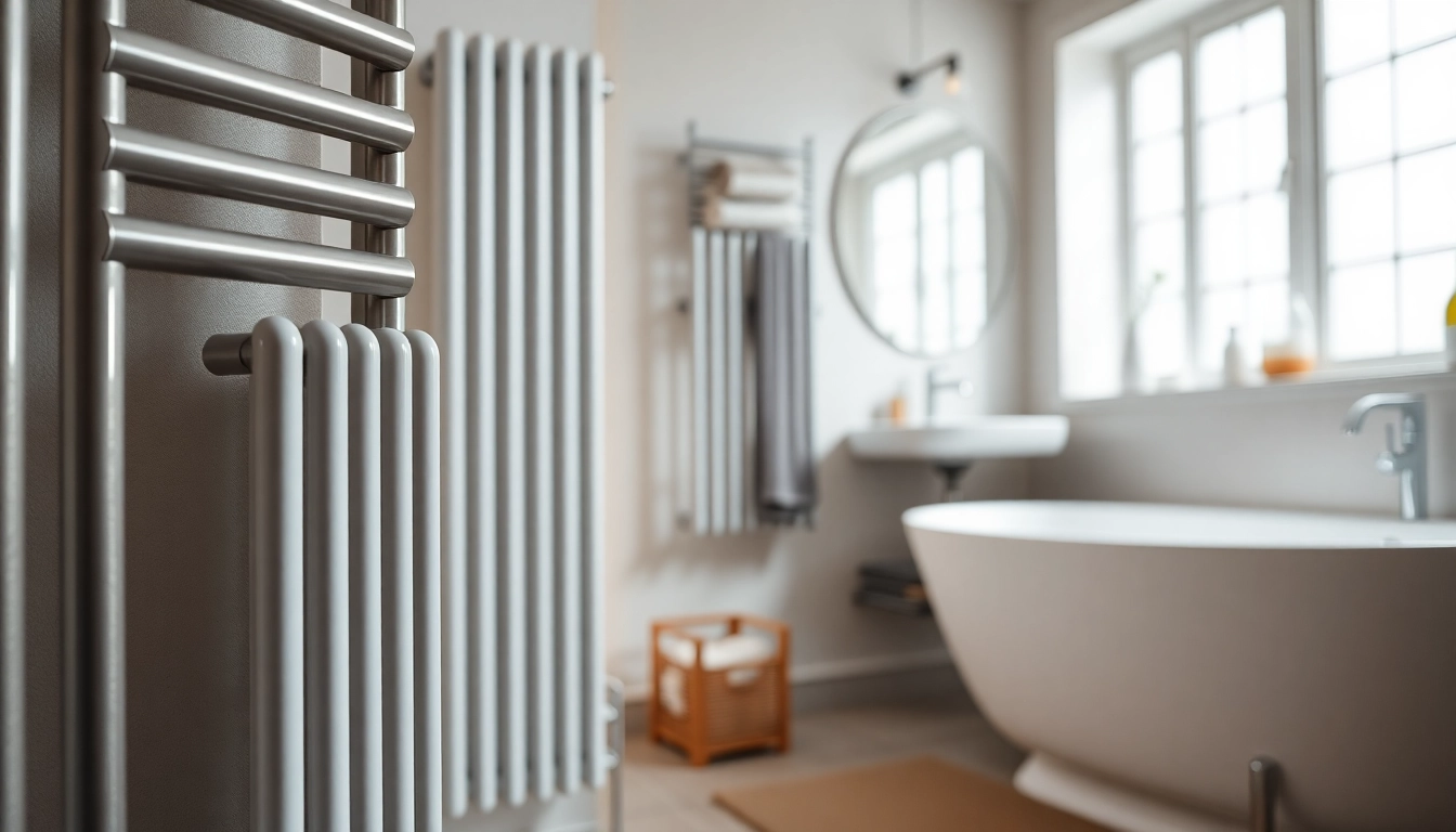 heizkörper kaufen in stilvollem Badezimmer mit modernen Heizkörpern