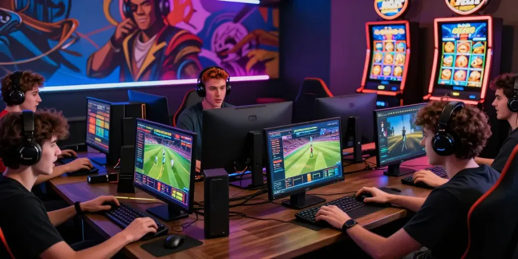 Dynamic online gaming session at https://five88bet.org/ showcasing excited players across multiple devices.