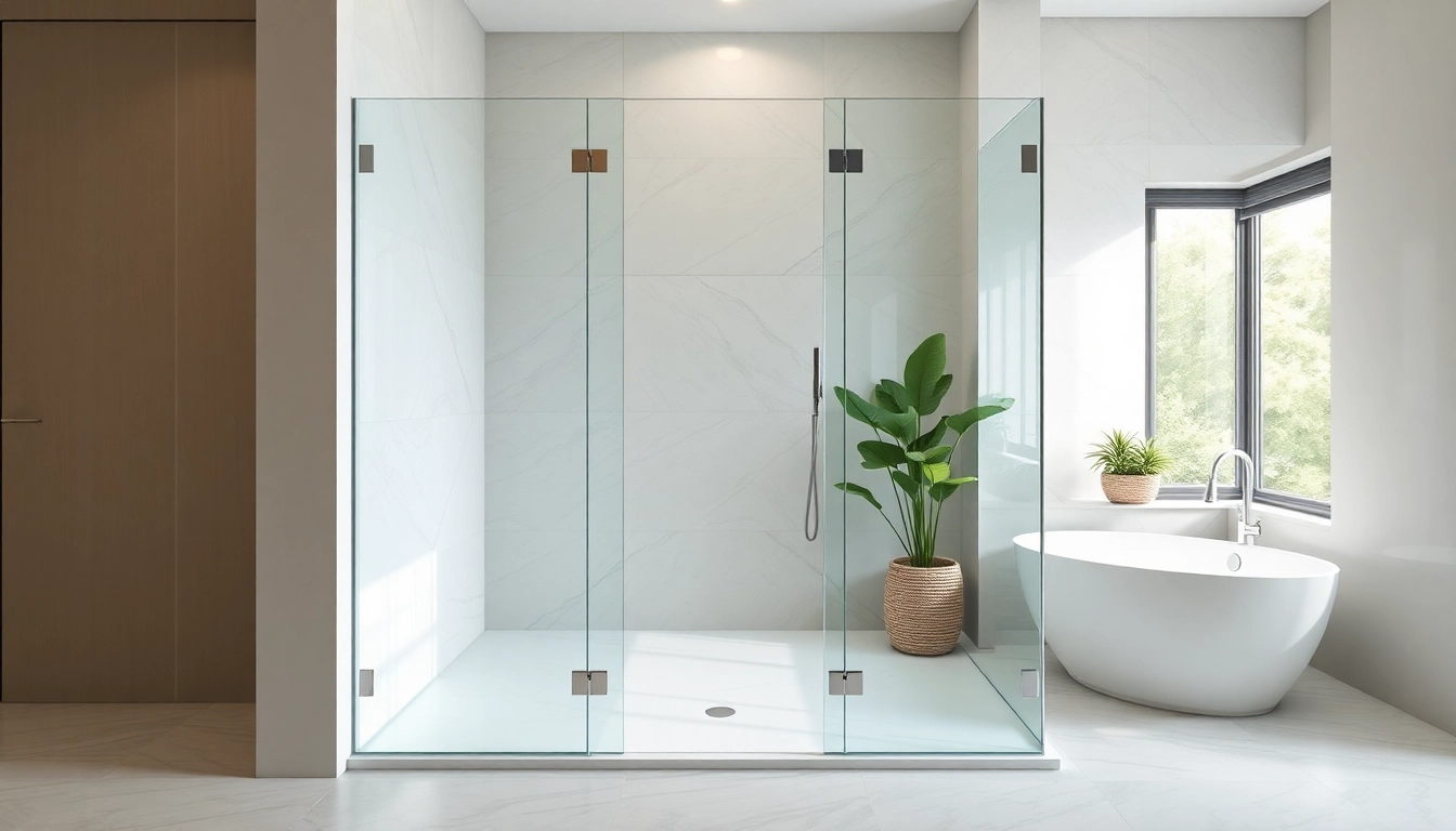 A corner shower screen frameless with sleek glass design adds elegance to a modern bathroom.