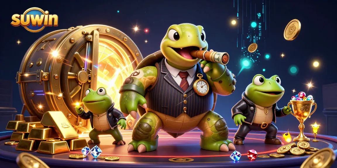 Experience suwin's thrilling gameplay with a vibrant 3D casino scene featuring characters that embody high stakes excitement.