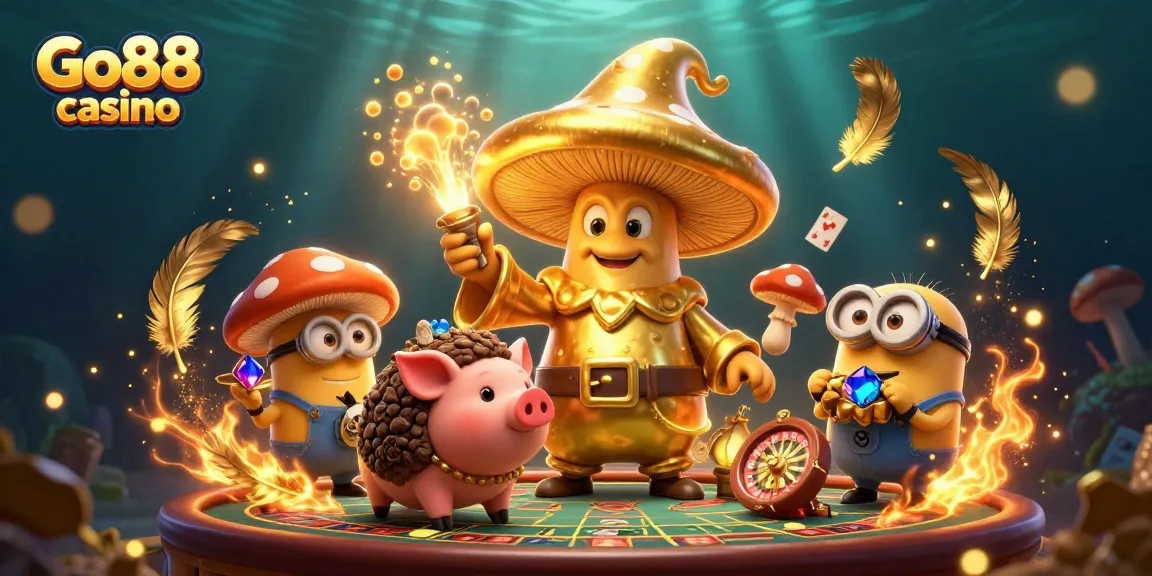 Experience the thrill of Go88 casino with magical characters, casino elements, and treasure in every turn.