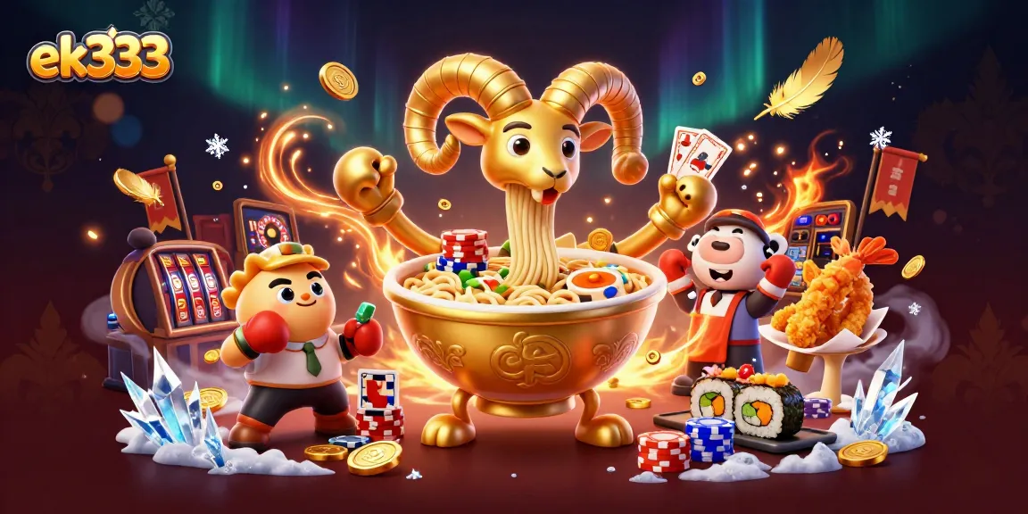 Engage in thrilling gameplay at ek333 with a vibrant casino scene featuring lively characters.
